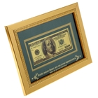Купюра 100 Долларов "Когда много денег …" в золотой рамке - Фото 2