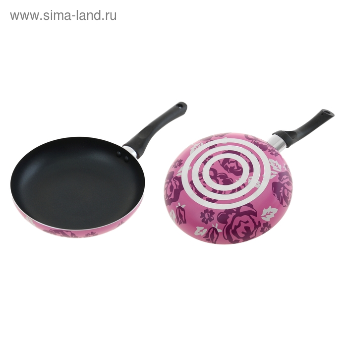 Сковорода с антипригарным покрытием Доляна «Цветочное настроение», d=22 см - Фото 1