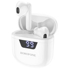Наушники Borofone BW05 Pure, TWS, вкладыши, Bluetooth 5.1, 30/250 мАч, дисплей, белые - Фото 2
