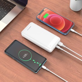 Внешний аккумулятор Borofone BJ19A, Li-Pol, 20000 мАч, PD20W+QC3.0, USB/Type-C 3 А, белый