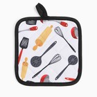 Прихватка Доляна "Поварешка"  16*16 см 100% п/э (комплект 2 шт) - фото 24479515