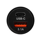Зарядное устройство Cartage, 12-24 В, USB, Type-C 3.1 А, черный - Фото 3