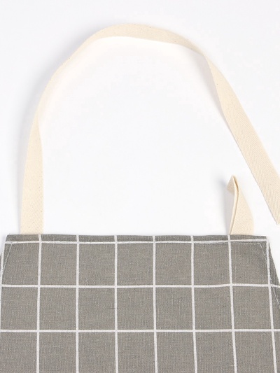 Фартук Экономь и Я «Клетка», бежевый, 56×70 ± 4 см, 100% хл, рогожка