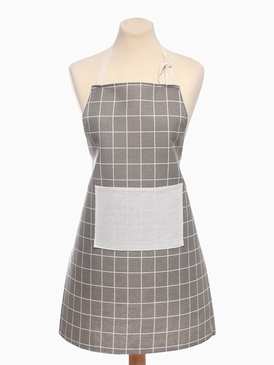 Фартук Экономь и Я «Клетка», бежевый, 56×70 ± 4 см, 100% хл, рогожка