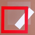 Паспарту размер рамки 24 × 24, прозрачный лист, клейкая лента, цвет красный - фото 22314850