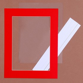 Паспарту размер рамки 22 × 17 см, прозрачный лист, клейкая лента, цвет красный