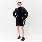 Платье облегающее для девочки MINAKU: Casual Collection, чёрное, рост 152 см - Фото 5