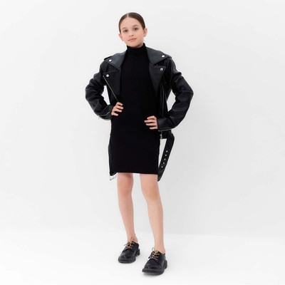Платье облегающее для девочки MINAKU: Casual Collection, чёрное, рост 152 см