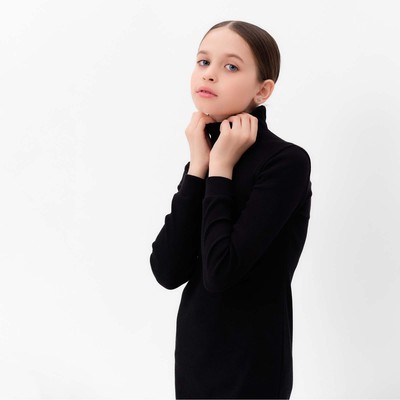 Платье облегающее для девочки MINAKU: Casual Collection, чёрное, рост 152 см