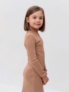 Платье облегающее для девочки MINAKU: Casual Collection, бежевое, рост 134 см - Фото 5