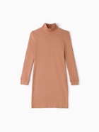 Платье облегающее для девочки MINAKU: Casual Collection, бежевое, рост 152 см - Фото 6