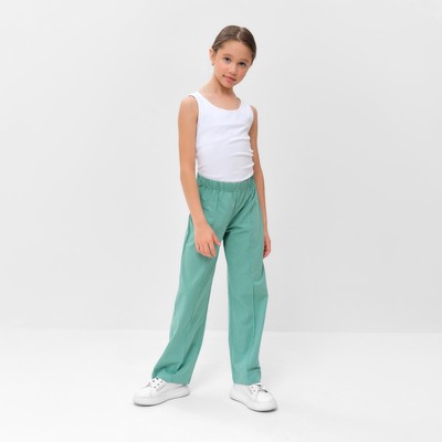 Брюки для девочки MINAKU, оливковые, рост 134 см