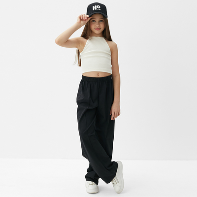 Брюки для девочки MINAKU, чёрные, рост 128 см