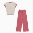 Комплект для девочки, цвет молочный/кармин, рост 170 см - фото 22315993