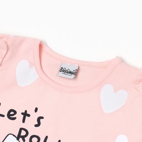 

Комплект для девочки (футболка/велосипедки), цвет персик/коралловый, рост 104см