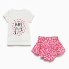 Комплект для девочки, цвет белый/розовый, рост 104 см - фото 22317119