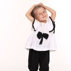 Комплект для девочки, цвет белый/чёрный, рост 98 см - фото 22317202