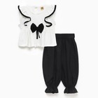 Комплект для девочки, цвет белый/чёрный, рост 98 см - фото 22317206