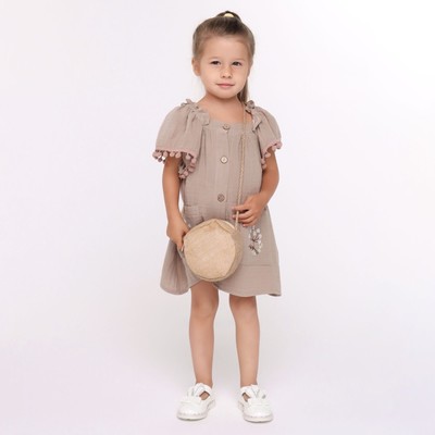 Платье для девочки, цвет песочный, рост 92 см