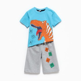Комплект для мальчика (футболка/шорты), цвет голубой, рост 104см