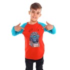 Лонгслив для мальчика, цвет петрол/красный, рост 140 см - фото 22318630