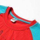 Лонгслив для мальчика, цвет петрол/красный, рост 140 см - фото 22318632