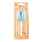 Свеча в торт на шпажке «Алмаз», цифра 0, голубая, 5 см - Фото 6