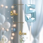 Свеча в торт на шпажке «Алмаз», цифра 5, голубая, 5 см - Фото 2