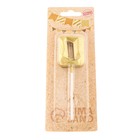 Свеча в торт на шпажке «Алмаз», цифра 0, золотая, 5 см - Фото 7