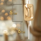 Свеча в торт на шпажке «Алмаз», цифра 0, шампань, 5×2.6 см - Фото 2