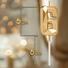 Свеча в торт на шпажке «Алмаз», цифра 6, шампань, 5×2.6 см - Фото 2