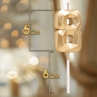 Свеча в торт на шпажке «Алмаз», цифра 8, шампань, 5×2.6 см - Фото 2