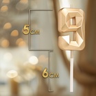 Свеча в торт на шпажке «Алмаз», цифра 9, шампань, 5×2.6 см - Фото 2