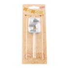 Свеча в торт на шпажке «Алмаз», цифра 5, серебряная, 5×2.6 см - Фото 6