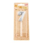 Свеча в торт на шпажке «Алмаз», цифра 7, серебряная, 5×2.6 см - Фото 7