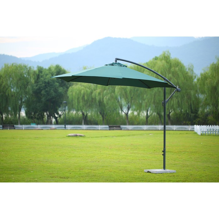 Зонт, черный/зеленый, диаметр 300 см, высота 245 см