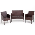 Набор садовой мебели: Стол 71 х 40 х 39 см, диван 102 x 60 x 81 см, 2 кресла 58 x 60 x 81 см - фото 25275478