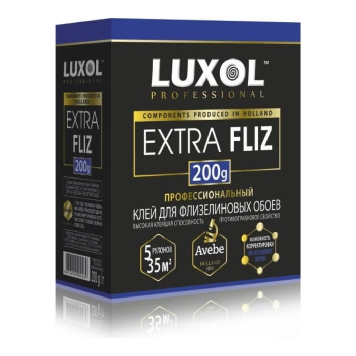Клей обойный LUXOL Extra Fliz, для флизелиновых обоев, коробка, 200 г