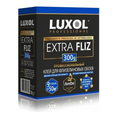 Клей обойный LUXOL Extra Fliz, для флизелиновых обоев, коробка, 300 г