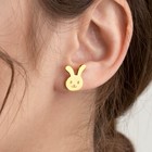 Серьги гвоздики «Зайчики» - Фото 4