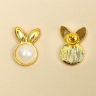 Серьги гвоздики «Зайки с жемчугом» - Фото 2