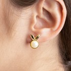 Серьги гвоздики «Зайки с жемчугом» - Фото 4