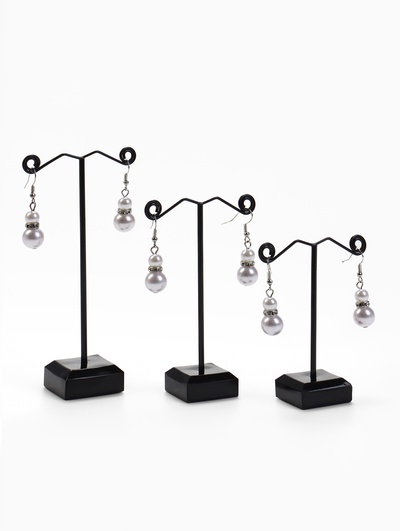 Подставка под серьги «QF. Акрил», набор 3 шт., h=8, 10, 12 см, чёрная
