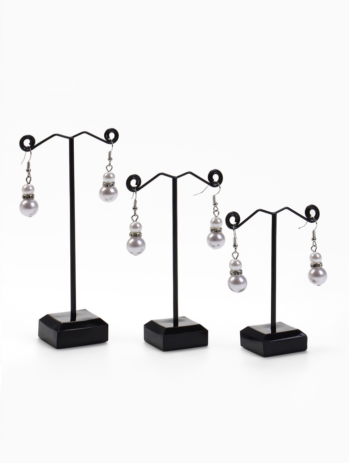 Подставка под серьги «QF. Акрил», набор 3 шт., h=8, 10, 12 см, чёрная - Фото 1