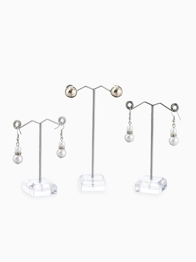 Подставка под серьги «QF. Акрил», набор 3 шт., h=8, 10, 12 см, прозрачная