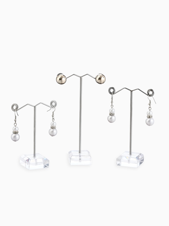 Подставка под серьги «QF. Акрил», набор 3 шт., h=8, 10, 12 см, прозрачная - Фото 1