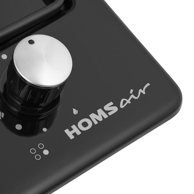Варочная панель HOMSair HGE643GBK, газовая, 4 конфорки, чёрный