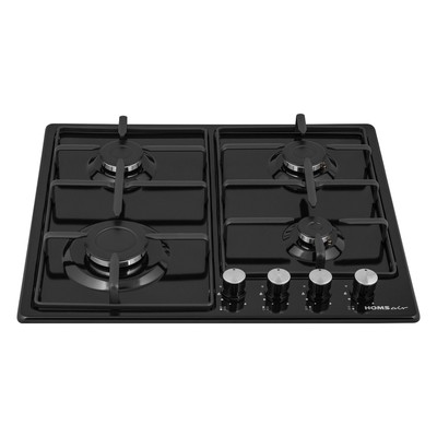 Варочная панель HOMSair HGE643GBK, газовая, 4 конфорки, чёрный