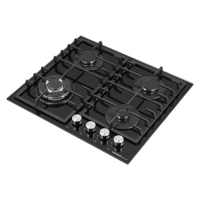 Варочная панель HOMSair HGG646BK, газовая, 4 конфорки, чёрный
