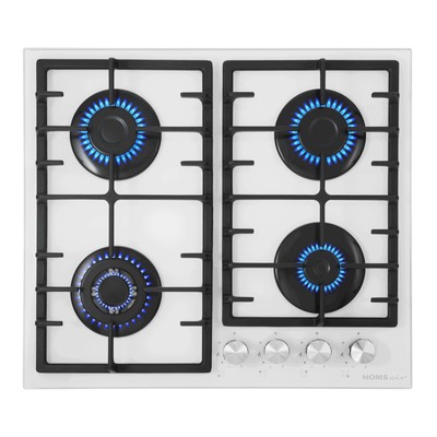 Варочная панель HOMSair HGG646WH, газовая, 4 конфорки, белый